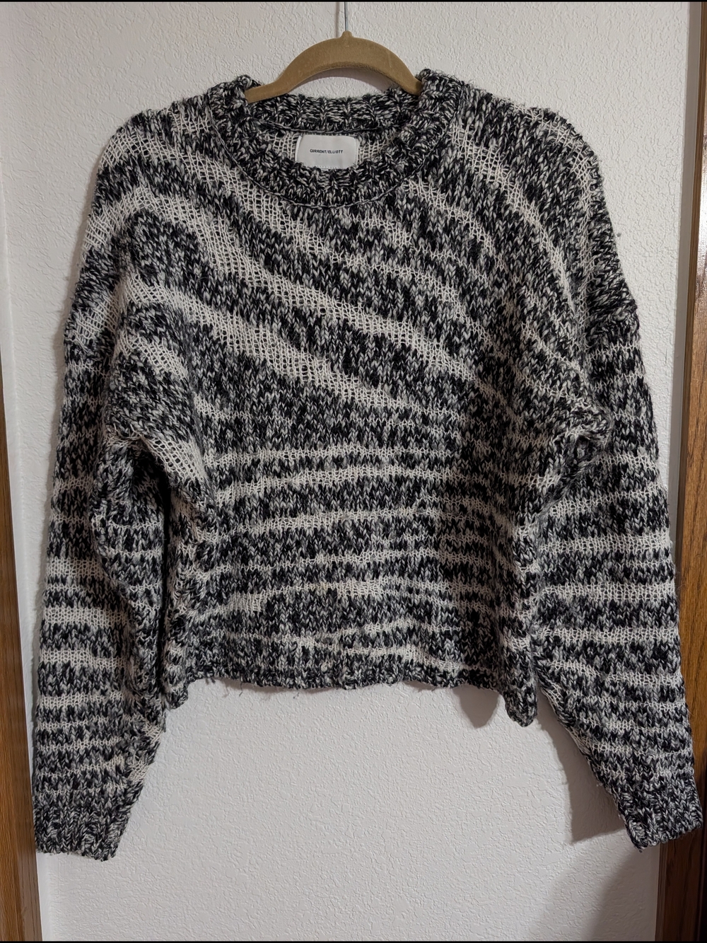 Current/Elliott Black and White  Crewneck Sweater